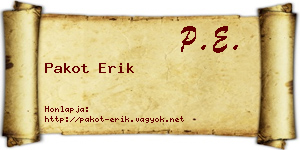 Pakot Erik névjegykártya